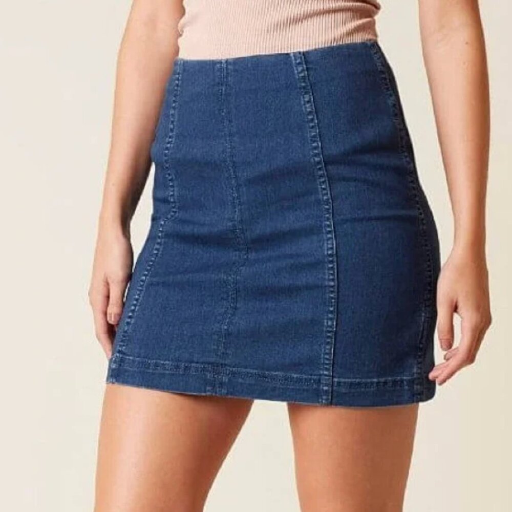 Free People Modern Femme Denim Mini Skirt